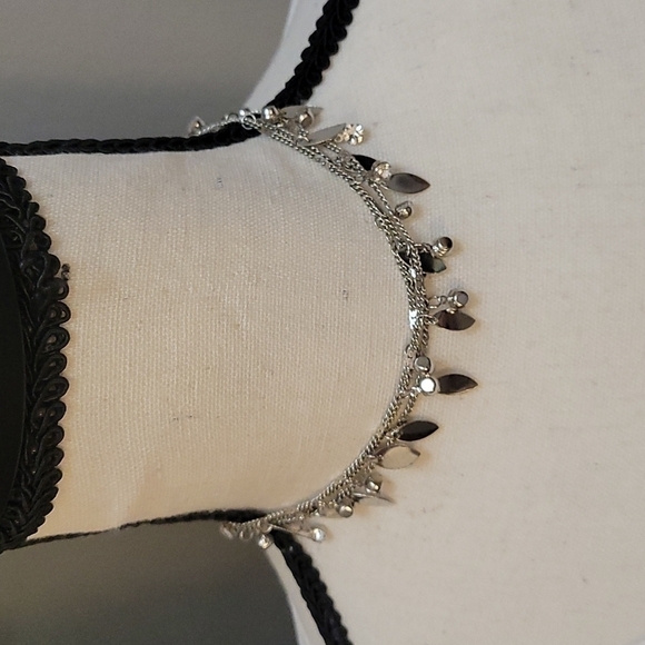 3/$30 Cato Silvertone Holiday Chain Necklace with Crystals Leaves - Picture 4 of 7